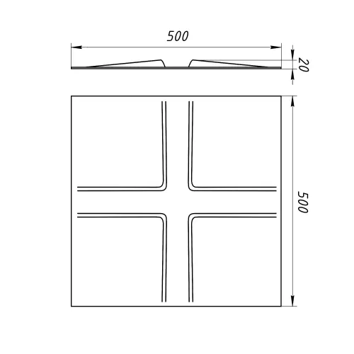 Гипсовая 3D панель  Скаты Лайт 