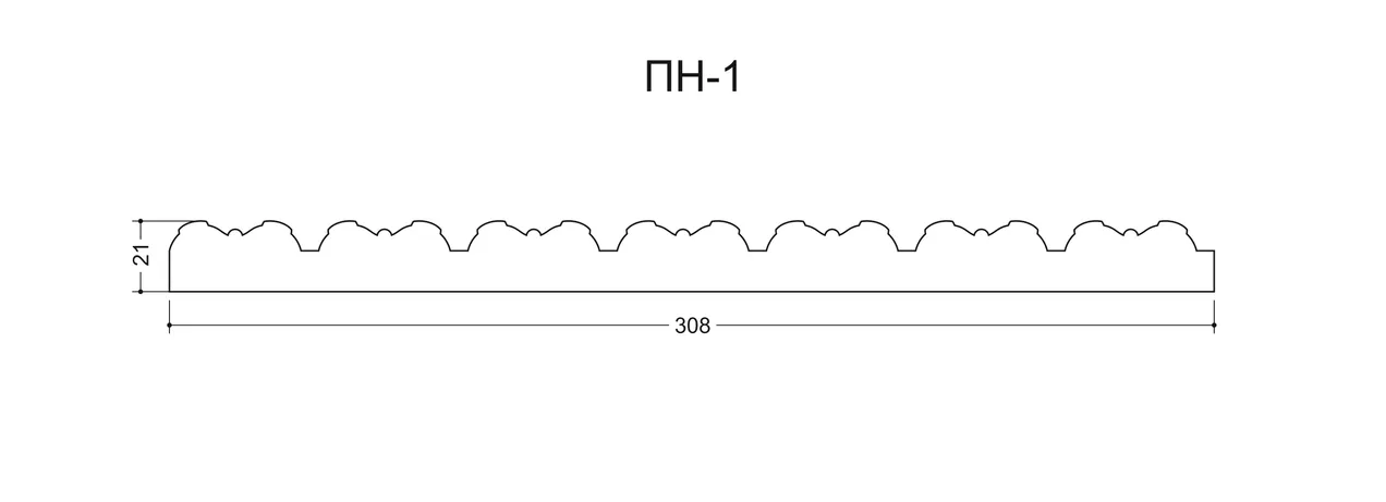 Маттарелла ПН-1 Ширина 308мм. Глубина 21мм. Высота 1000мм.