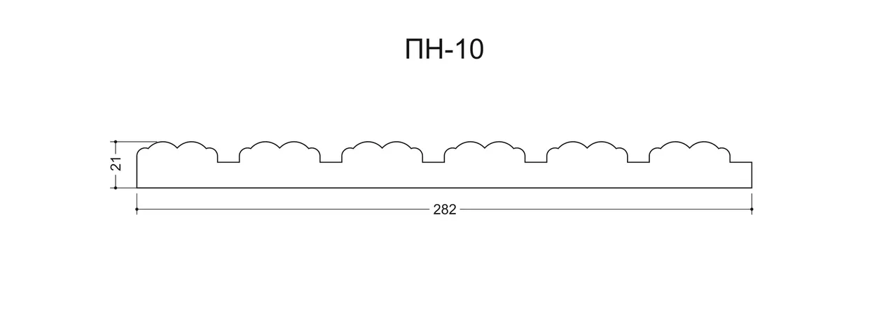 Гринвуд ПН-10 Ширина 282мм. Глубина 21мм. Высота 1000мм.
