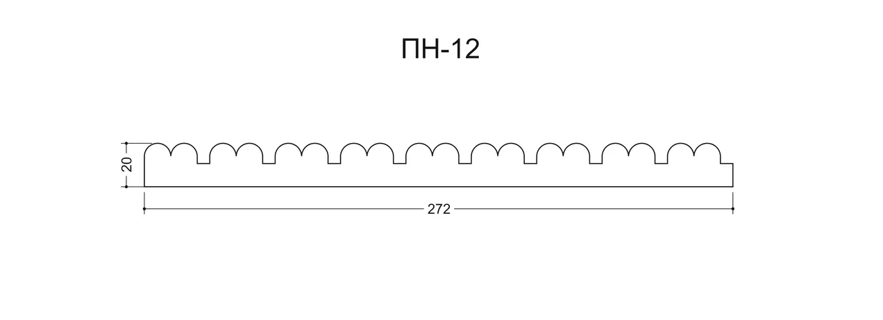 Стик ПН-12 Ширина 286мм. Глубина 21мм. Высота 1000мм. 