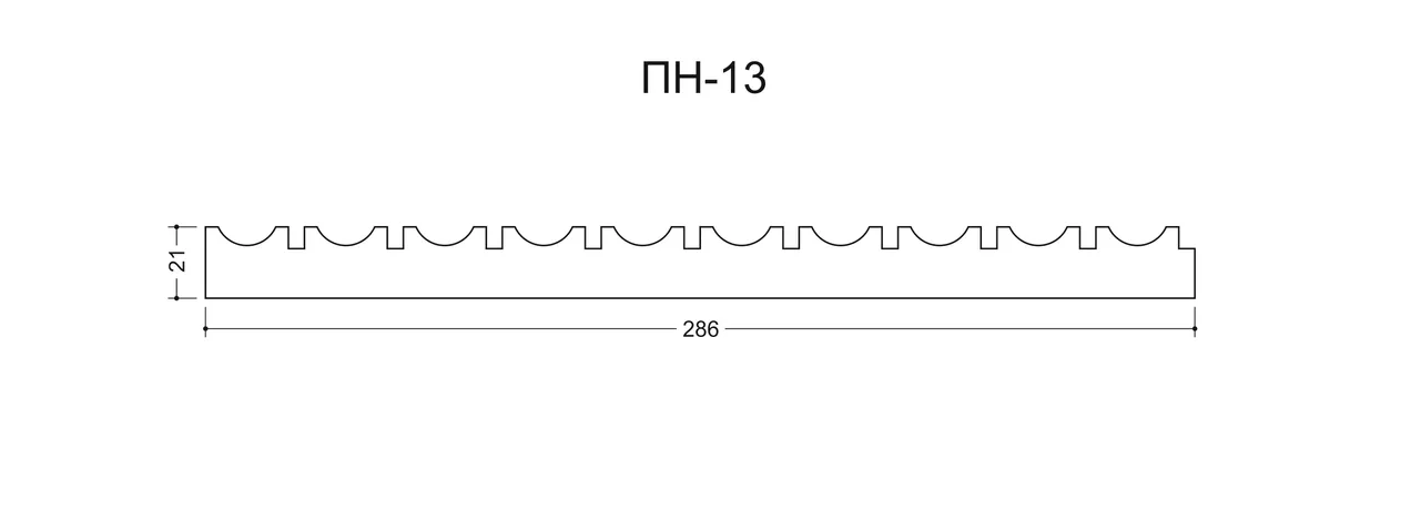 Райс ПН-13 Ширина 286мм. Глубина 21мм. Высота 1000мм.