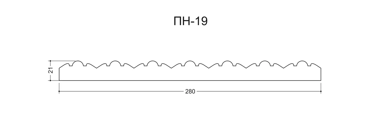 Вавилон ПН-19  Ширина 280мм. Глубина 21мм. Высота 1000мм.