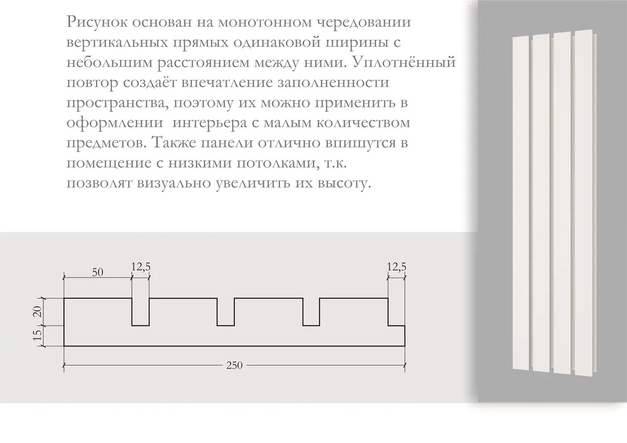 Рейка 02  ПН-30 Ширина 250мм. Глубина 35мм. Высота 1000мм. 