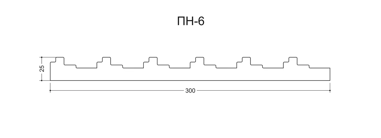 Титан ПН-6 Ширина 300мм. Глубина 25мм. Высота 1000мм. 