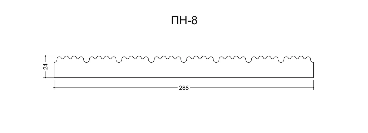 Бризер ПН-8 Ширина 288мм. Глубина 24мм. Высота 1000мм.