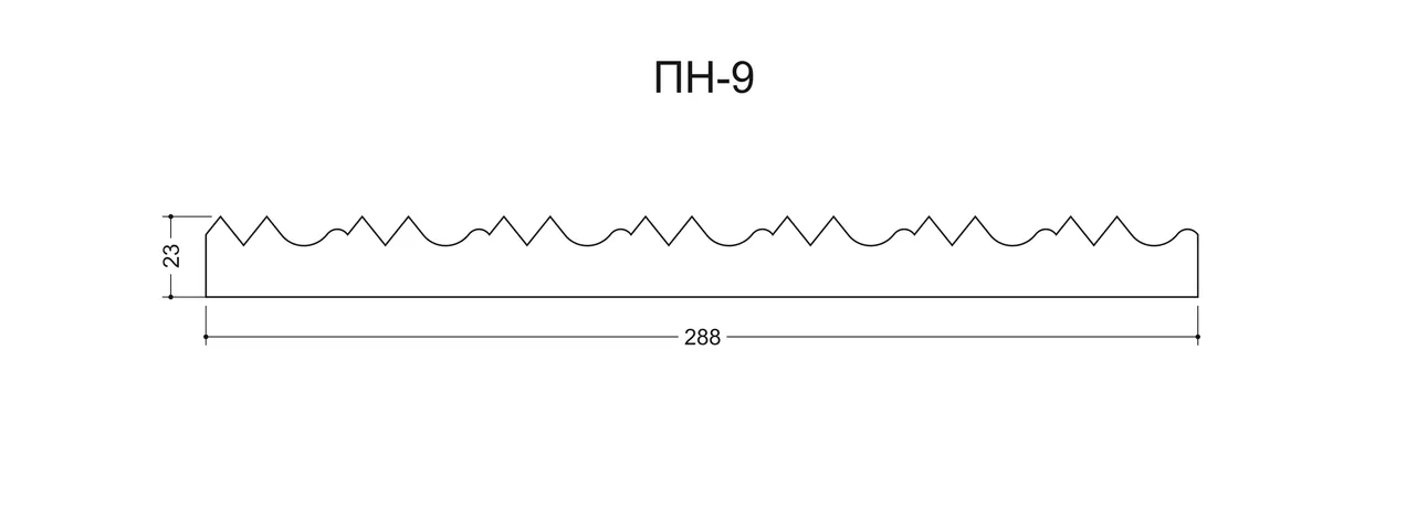 Грань ПН-9 Ширина 288мм. Глубина 23мм. Высота 1000мм.